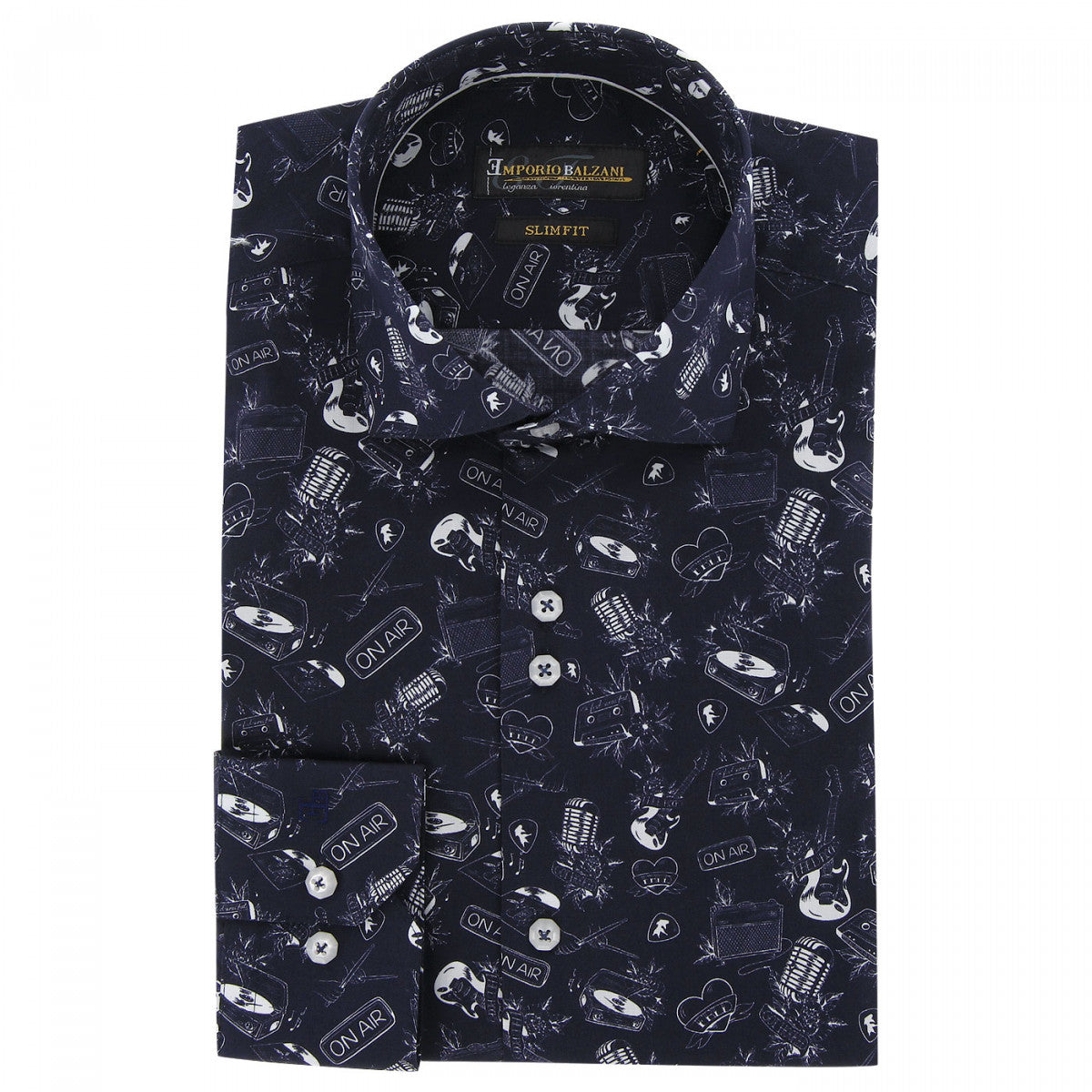 Chemise Emporio Balzani AD4EB3 bleu marine