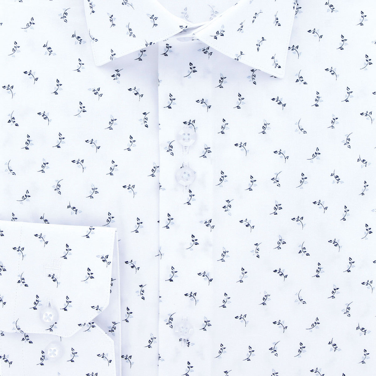 Chemise coupe droite tissu imprimé FANCARO AE5EB1 blanc bleu