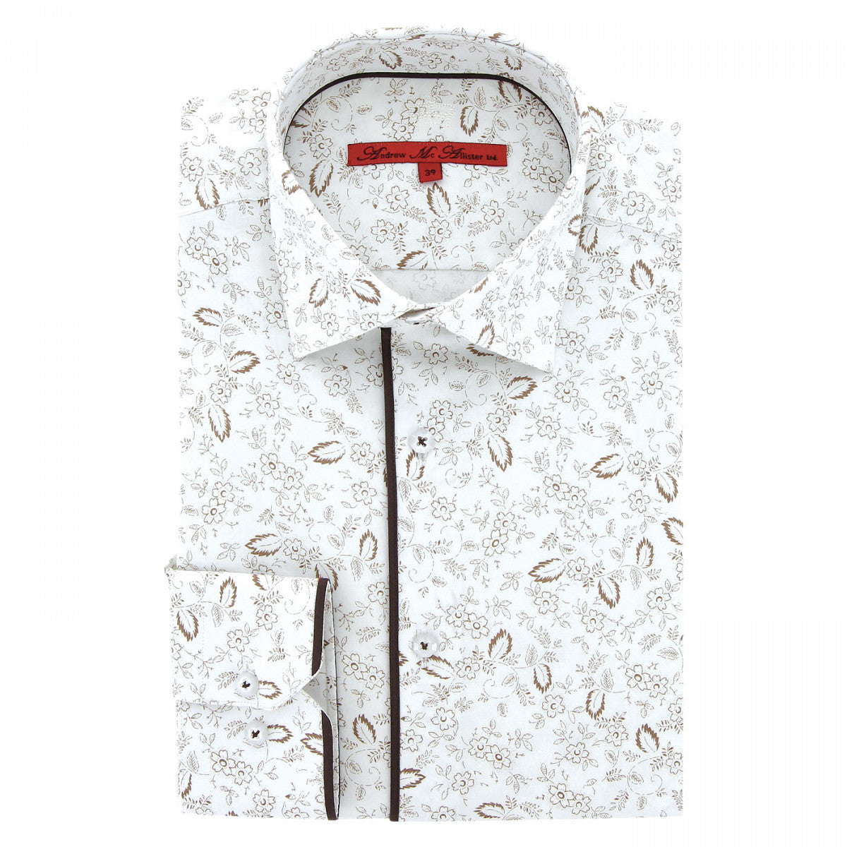 Chemisette cintré tissu imprimé fleuri blanc