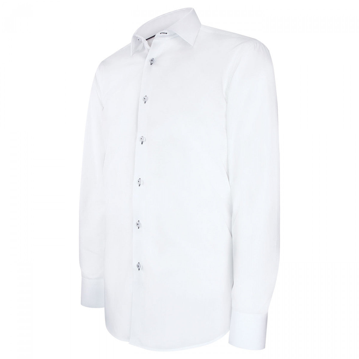Chemise cintrée uni 100% coton AE14AM2 blanc bleu