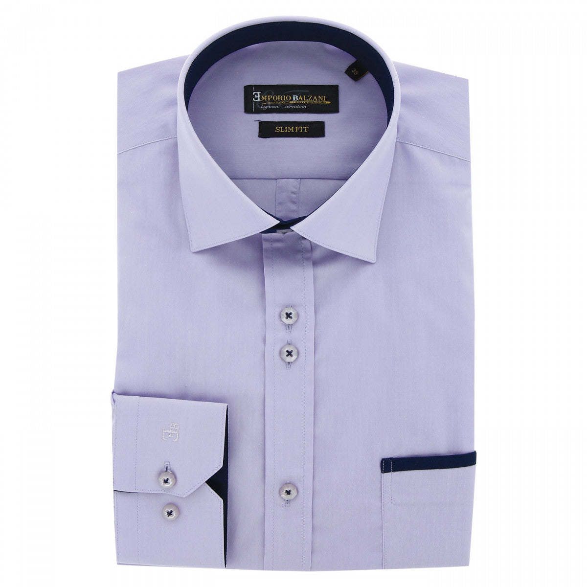 Chemise cintrée unie liseré sur poche TASCOPO AE8EB2 parme