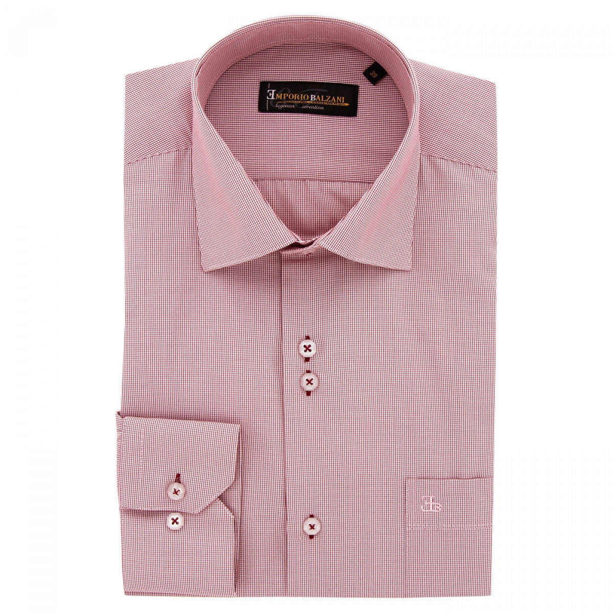 Chemise coupe droite vichy PIASTRA AB1EB3 rouge