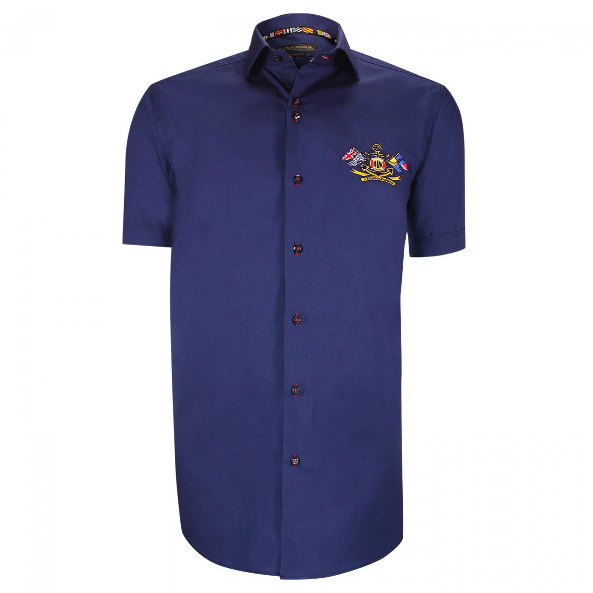 Chemisette brodée coupe cintrée EXCLUSIVO-AAMC3EB5 bleu