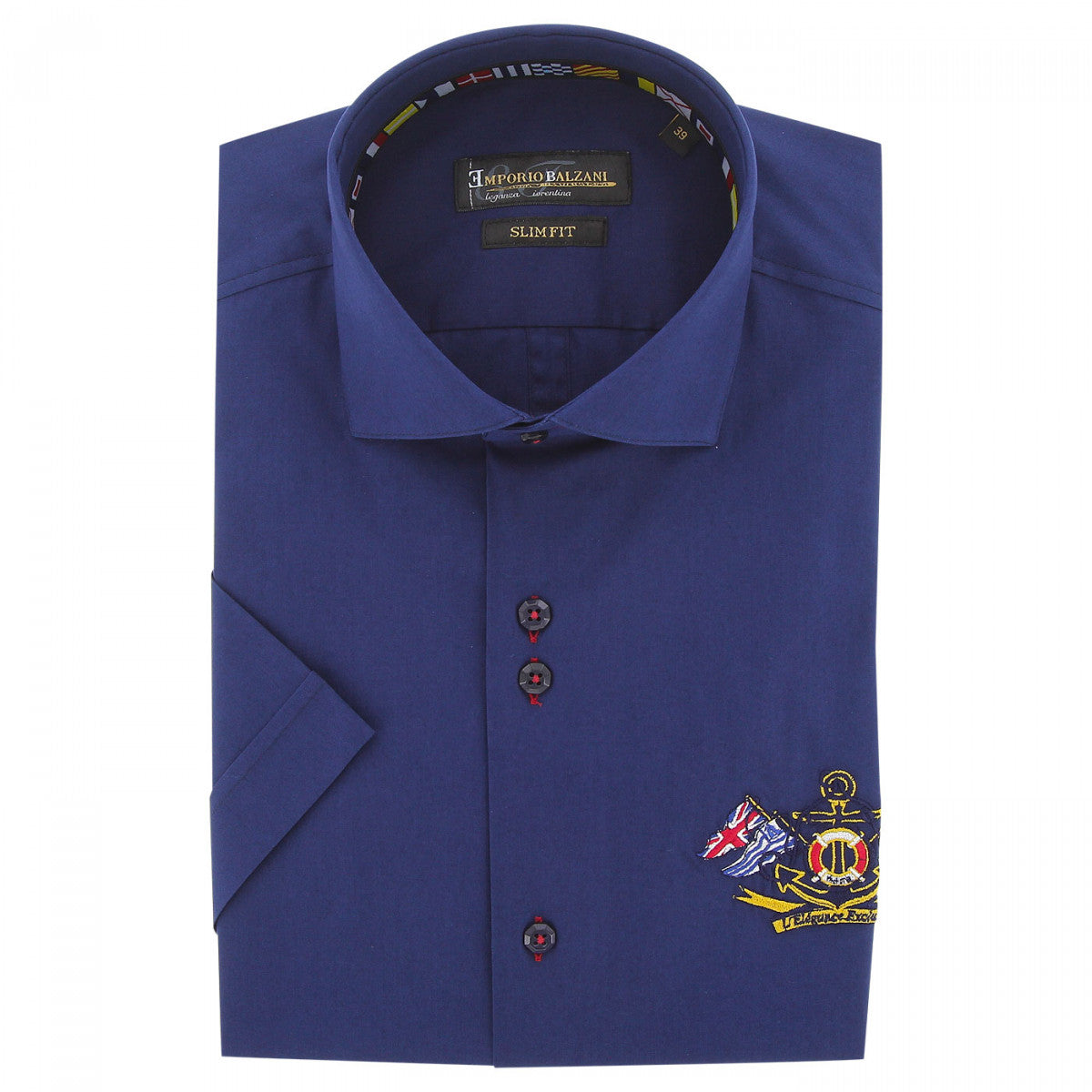 Chemisette brodée coupe cintrée EXCLUSIVO-AAMC3EB5 bleu