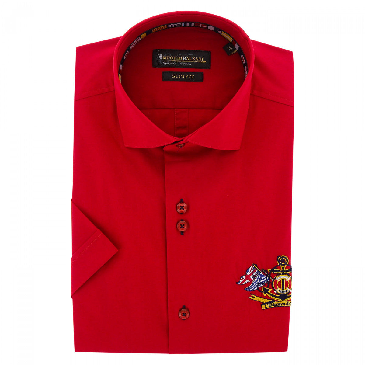 Chemisette brodée coupe cintrée EXCLUSIVO-AAMC3EB1 rouge