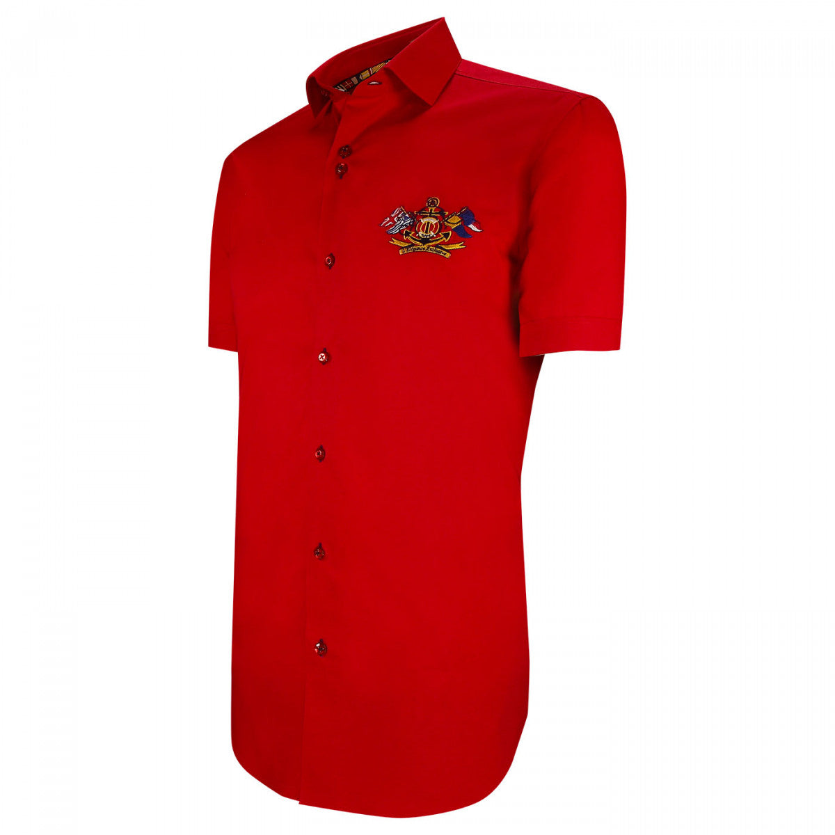 Chemisette brodée coupe cintrée EXCLUSIVO-AAMC3EB1 rouge