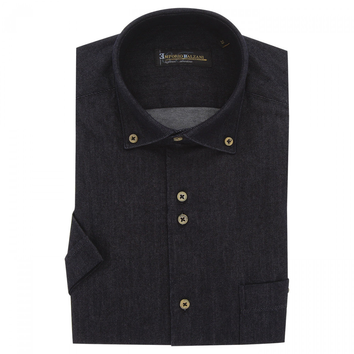 Chemisette coupe droite en jean DENIMETA AE1EBMC2 bleu nuit