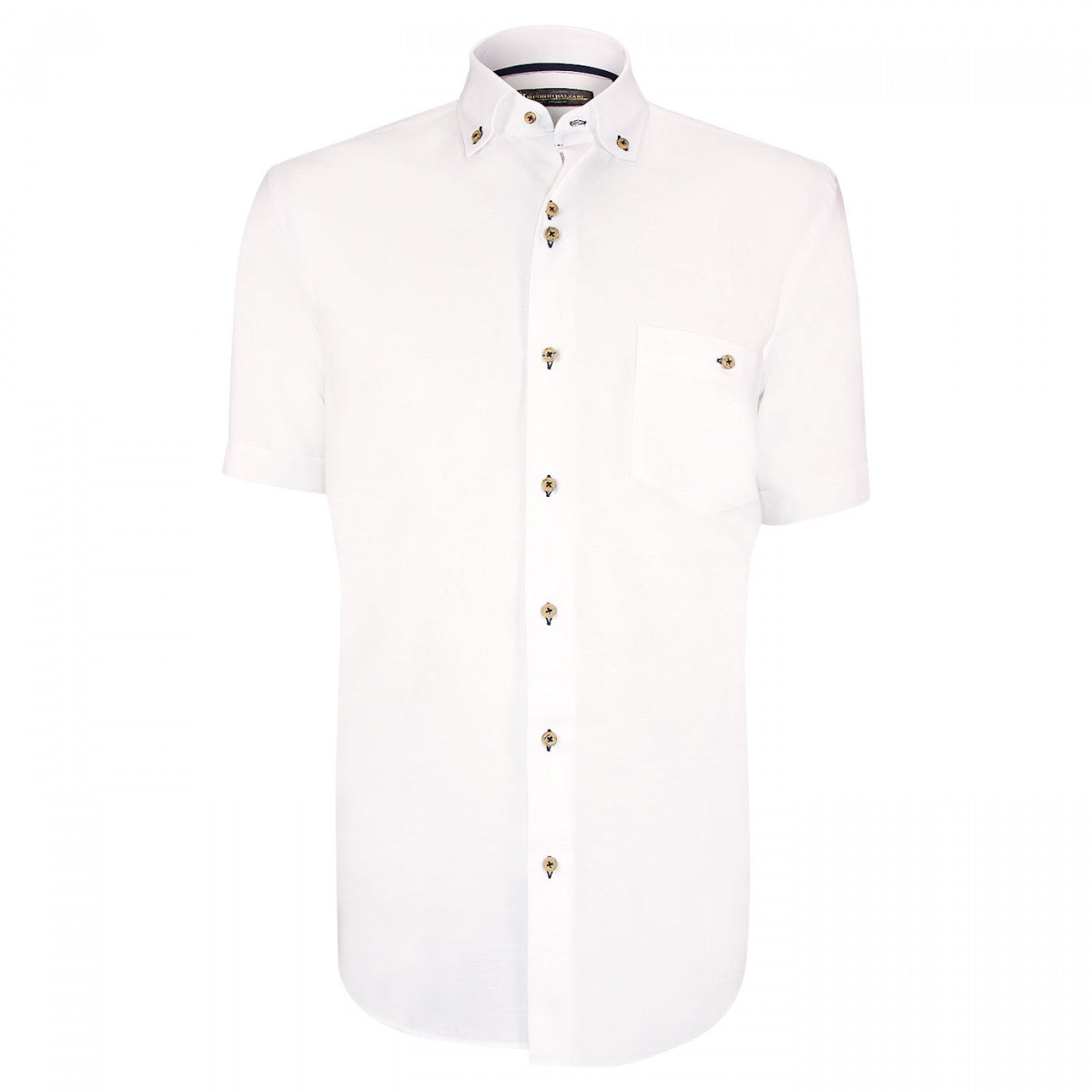 Chemisette lin classique coupe droite OLINO-AAMC1EB2 blanc