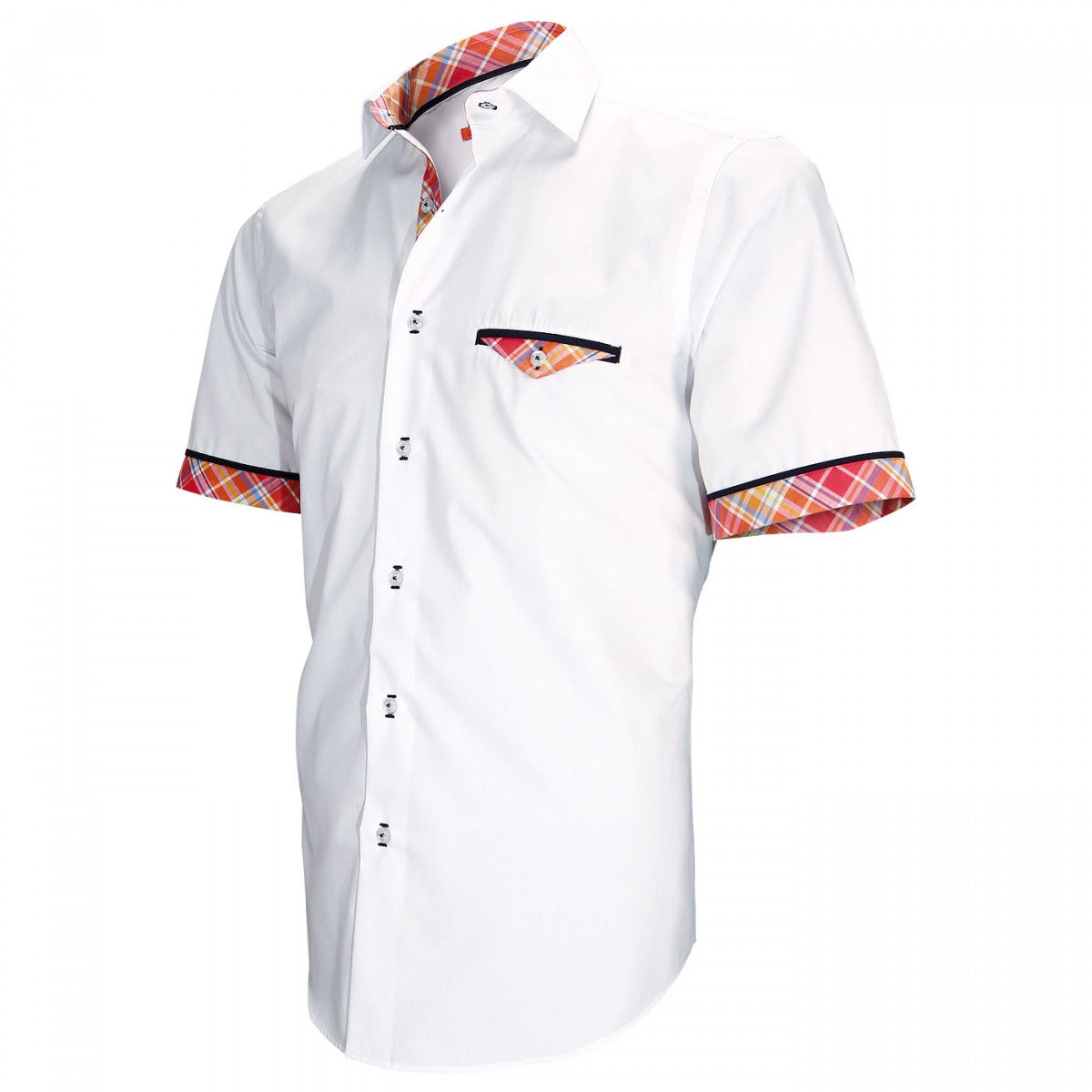 Chemisette modeWIGHT Andrew Mac Allister ZBMC-13AM3 blanc orange