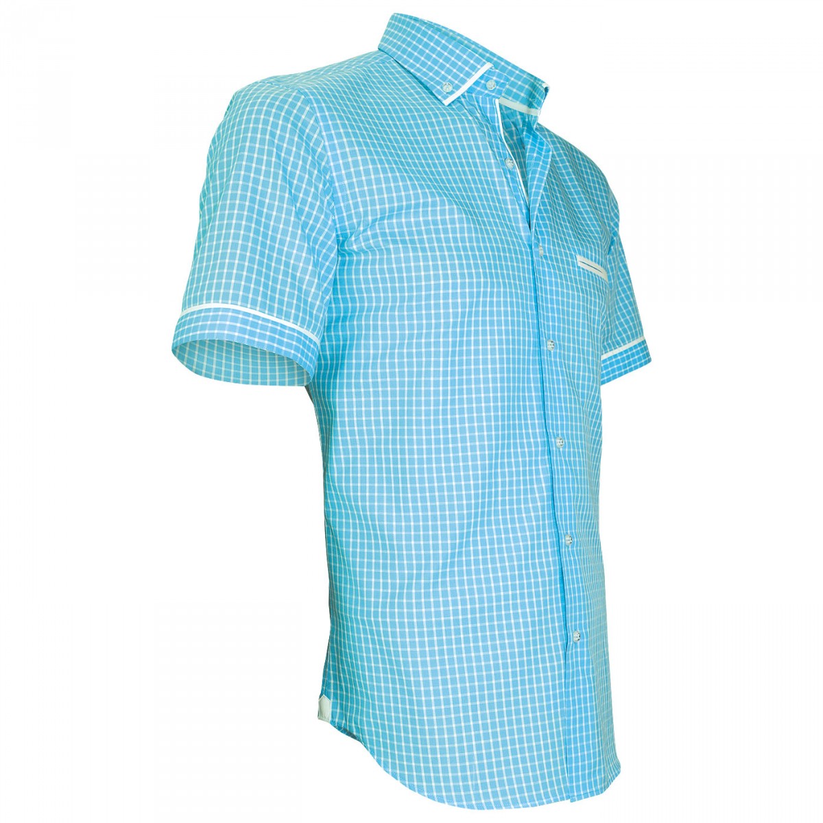Chemisette vichyDIXON Andrew Mc Allister TMC-T4AM4 turquoise