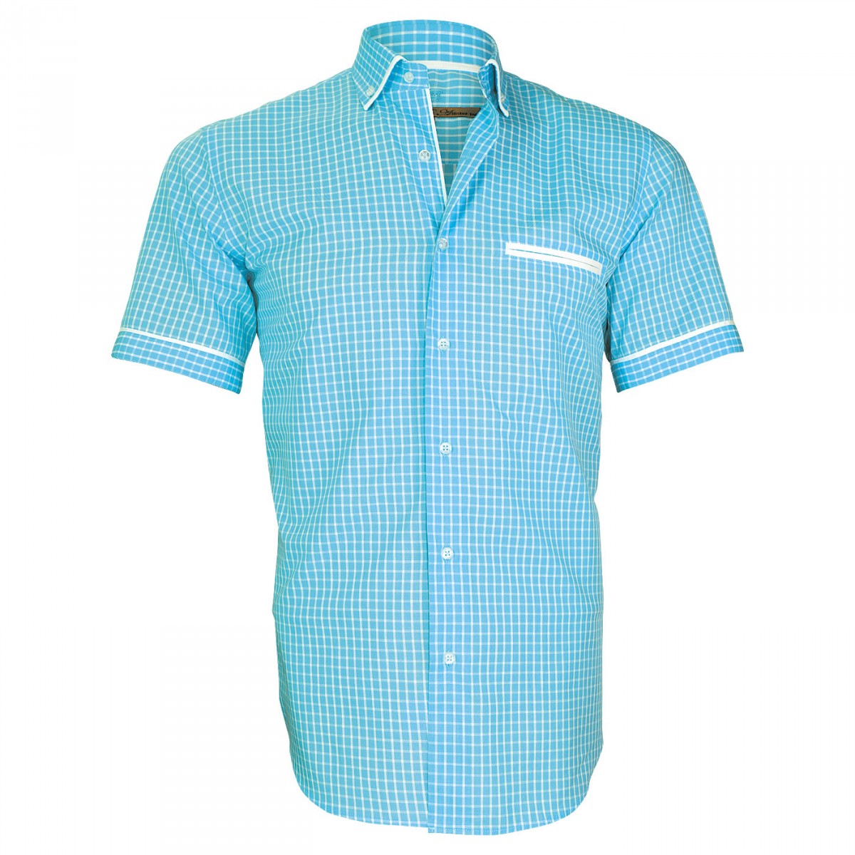 Chemisette vichyDIXON Andrew Mc Allister TMC-T4AM4 turquoise