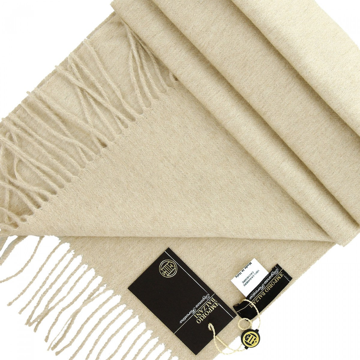 Echape100% CACHEMIRE Emporio balzani ITAL-CASH9 beige