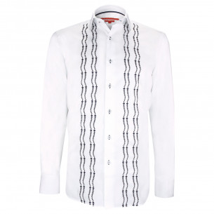 Chemise brodée satin de coton BROIDERY-AA15AM1