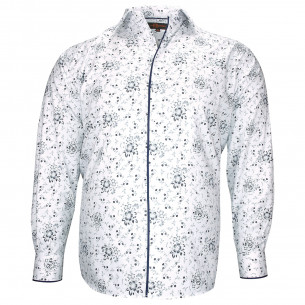 Chemise forte taille tissu imprimé FIORBLU AE3EB1