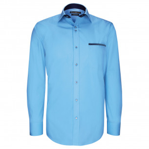 Chemise cintrée unie liseré sur poche TASCOPO AE8EB1