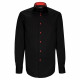 Chemise coupe droite unie noire CLAROSSO AE11EB1