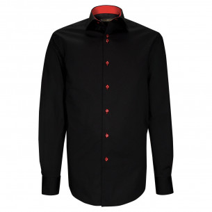 Chemise coupe droite unie noire CLAROSSO AE11EB1