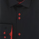 Chemise coupe droite unie noire CLAROSSO AE11EB1