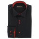 Chemise coupe droite unie noire CLAROSSO AE11EB1