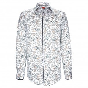 Chemise coupe droite tissu imprimé fleuri AE3AM1