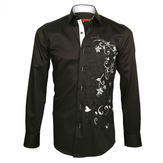 Chemise brodée FLOWERTY Andrew Mc Allister E5AM1