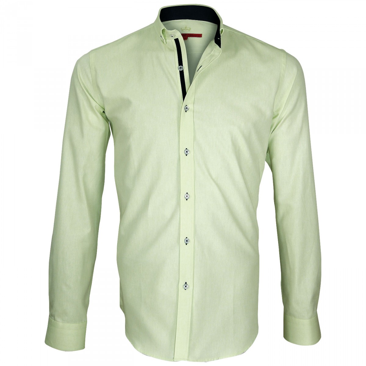 chemise sport en tissu oxford vert anis a coudières pour homme