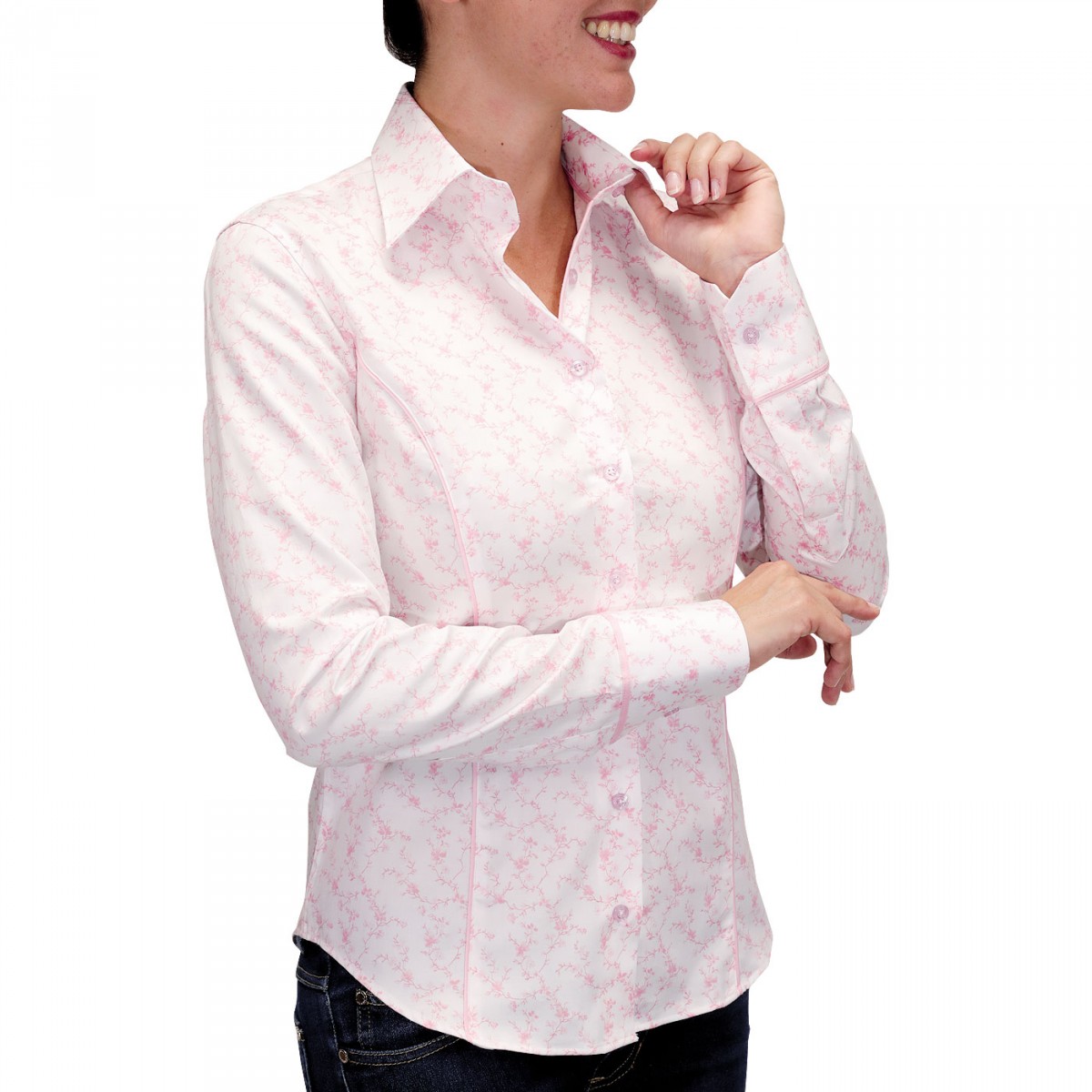 chemise femme en popeline imprime pastel