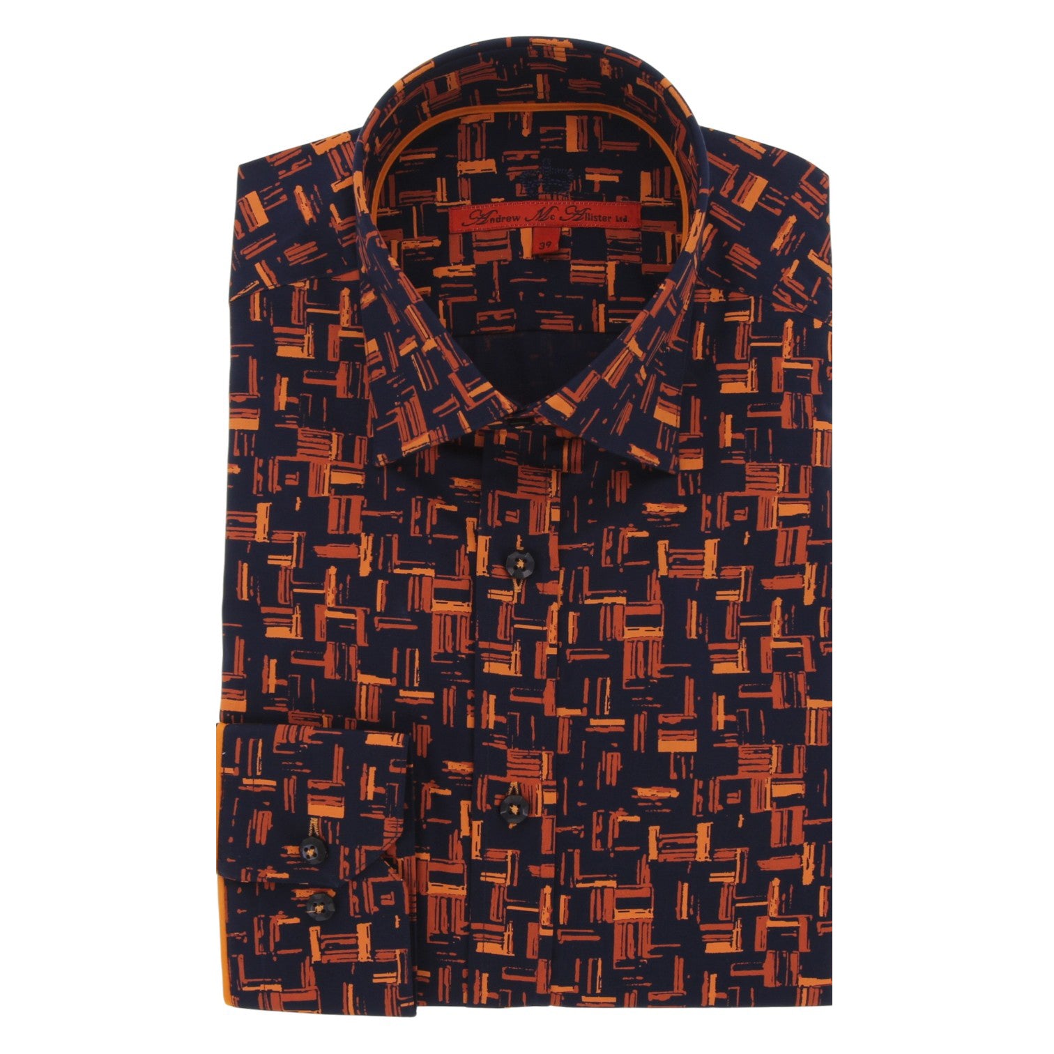 Chemise homme coupe droite à motifs ORANJE Andrew Mac Allister