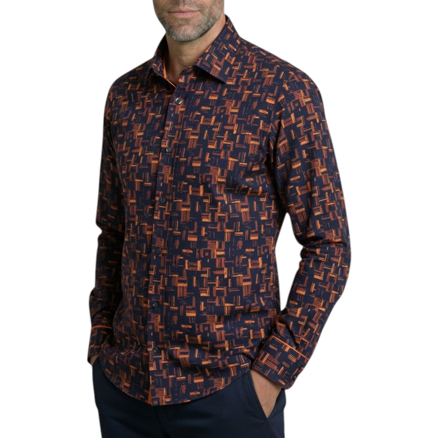 Chemise homme coupe droite à motifs ORANJE Andrew Mac Allister