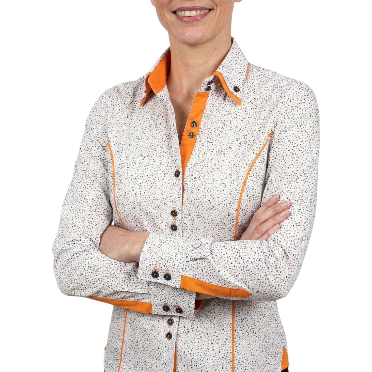 Chemise femme cintrée double col tissu imprimé ROMY Andrew Mc Allister