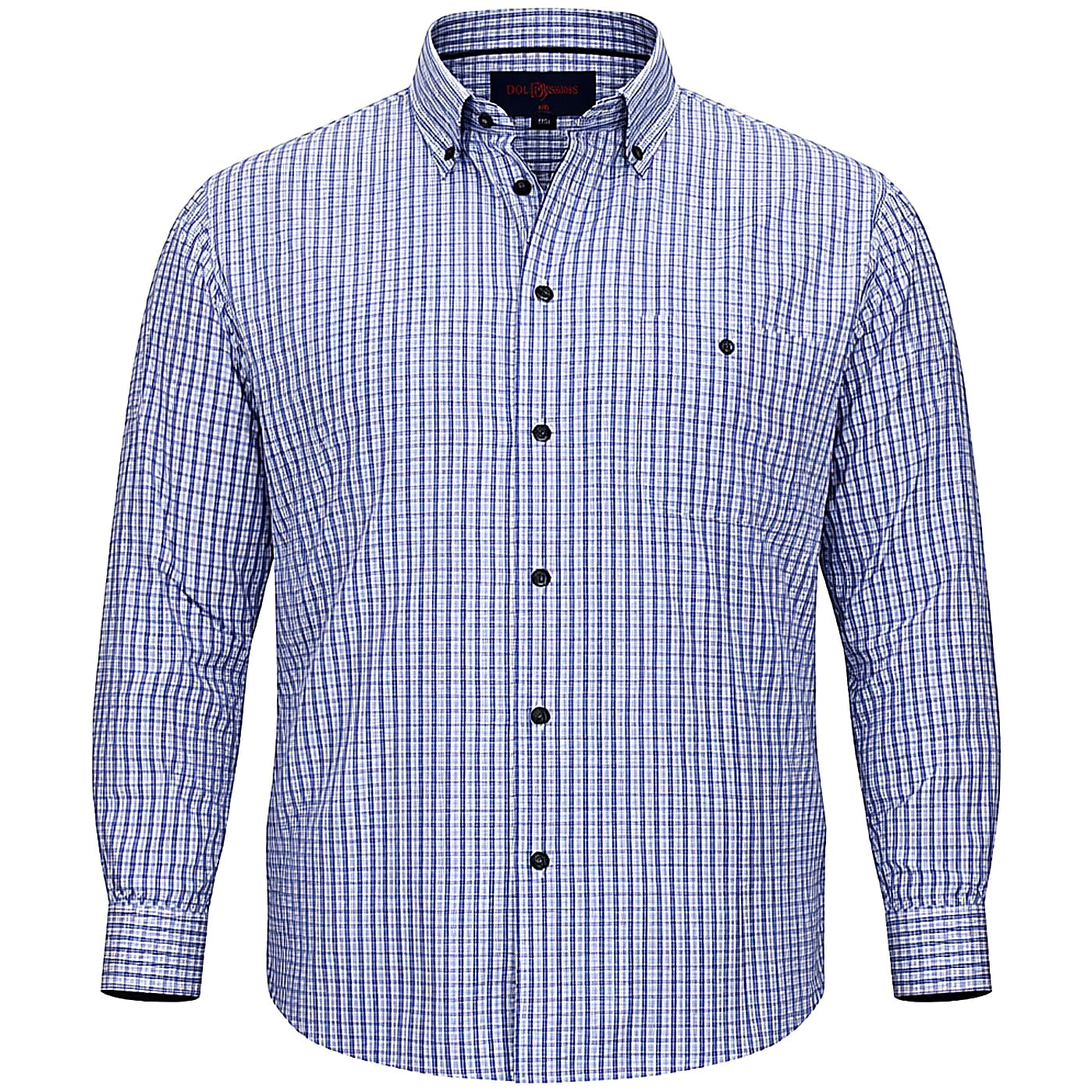 Chemise homme grande taille à carreaux bleu et blanc coupe confort PIAZZA Doublissimo AG1DB1.2