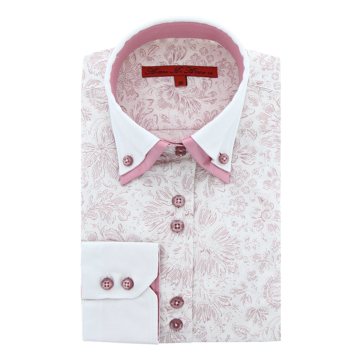 Chemise femme cintrée double col tissu imprimé LAURA Andrew Mc Allister AGF8AM1