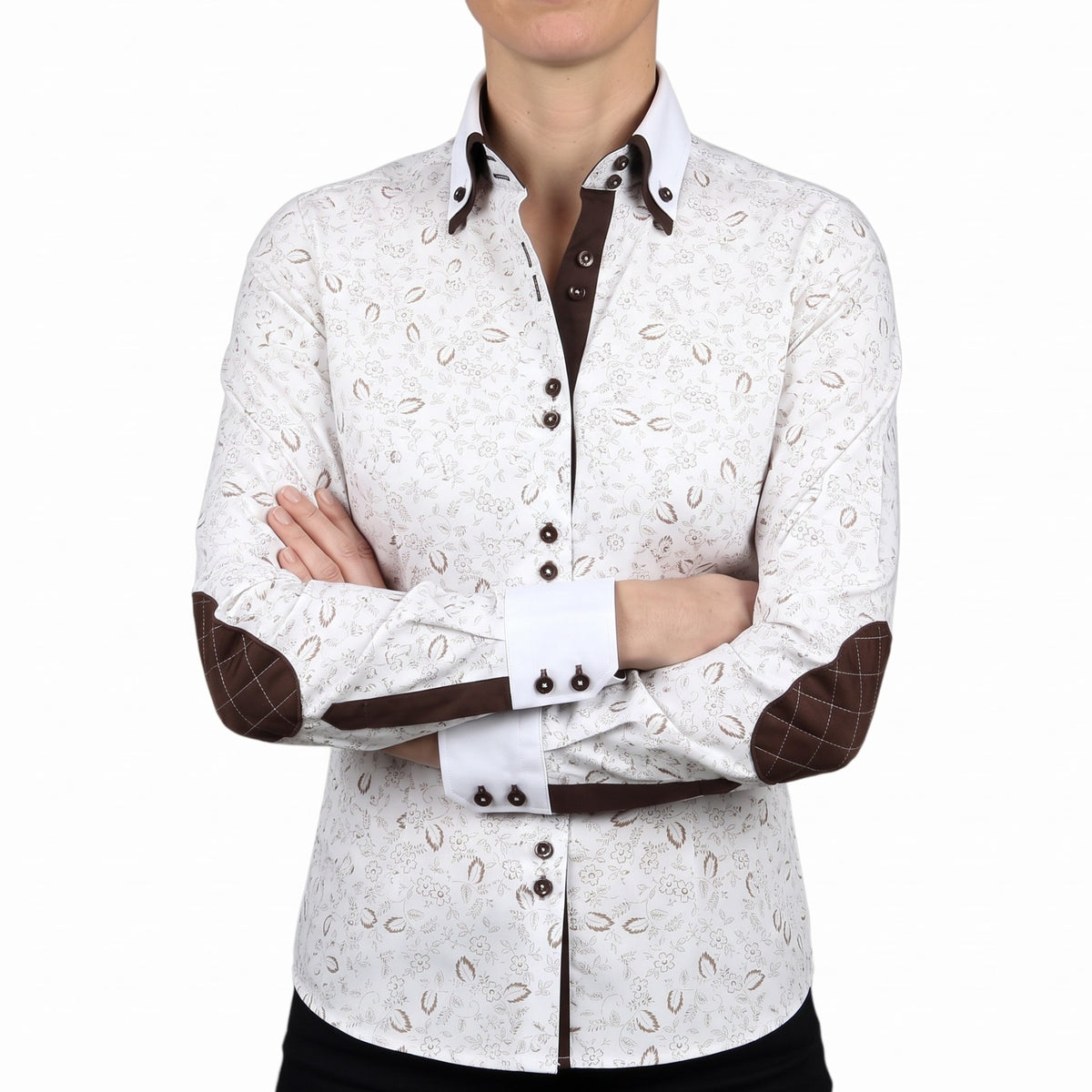 Chemise femme cintrée double col tissu imprimé ROWAN Andrew Mc Allister AGF6AM1