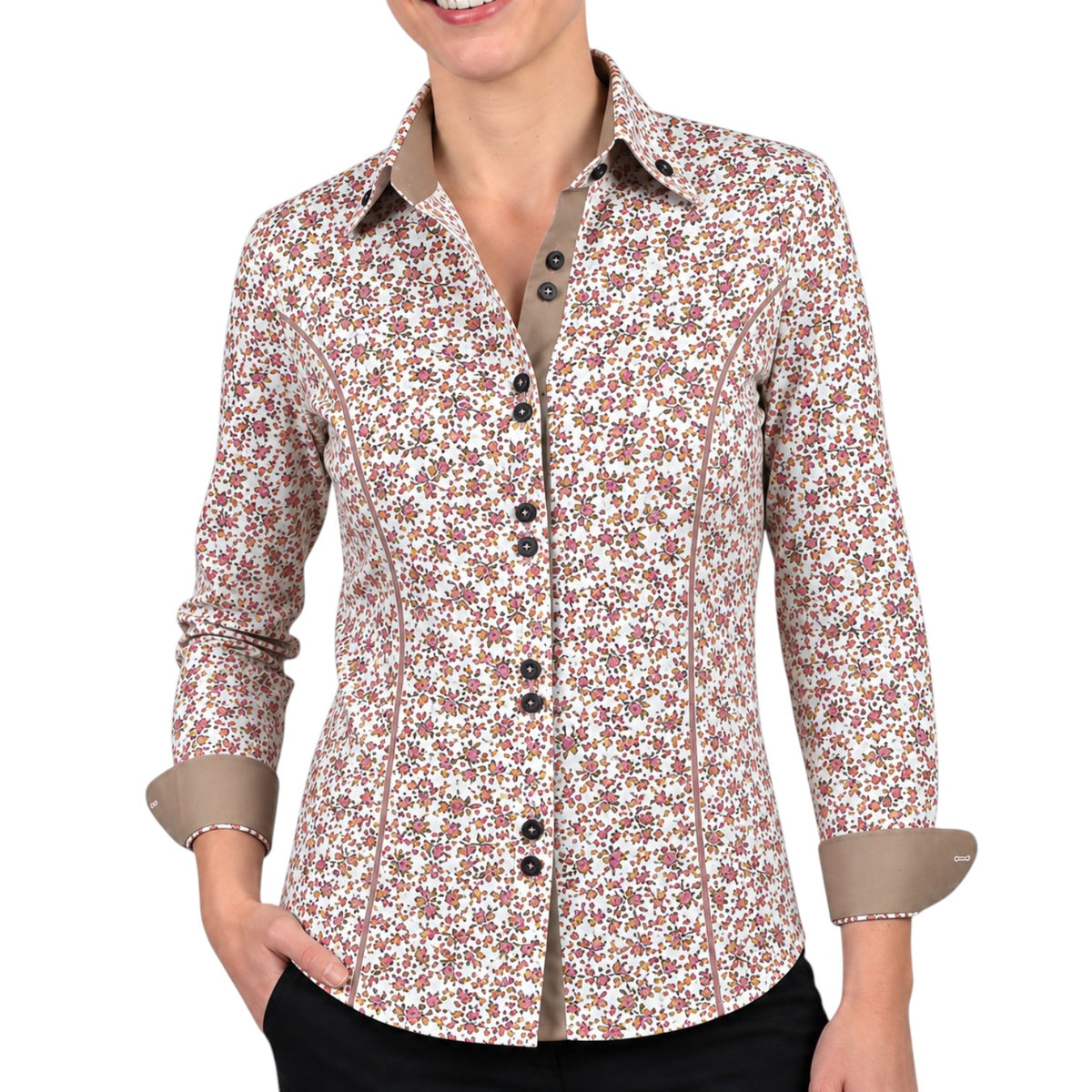 Chemise femme cintrée double col tissu imprimé WILLOW Andrew Mc Allister AGF13AM1