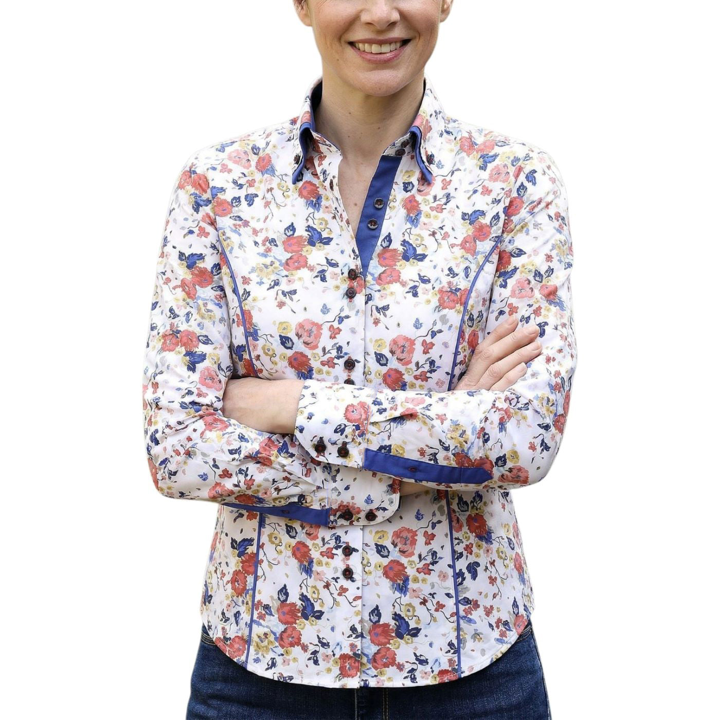 Chemise femme cintrée double col tissu imprimé CAMELIA Andrew Mc Allister AGF12AM1