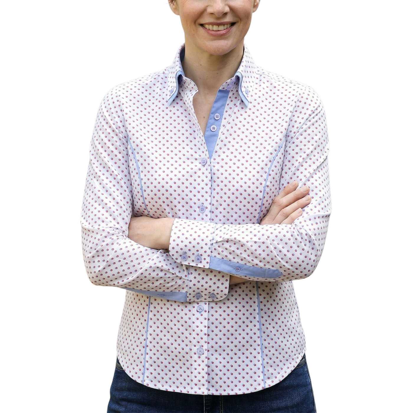 Chemise femme cintrée double col tissu à pois AMBRE Andrew Mc Allister AGF14AM1