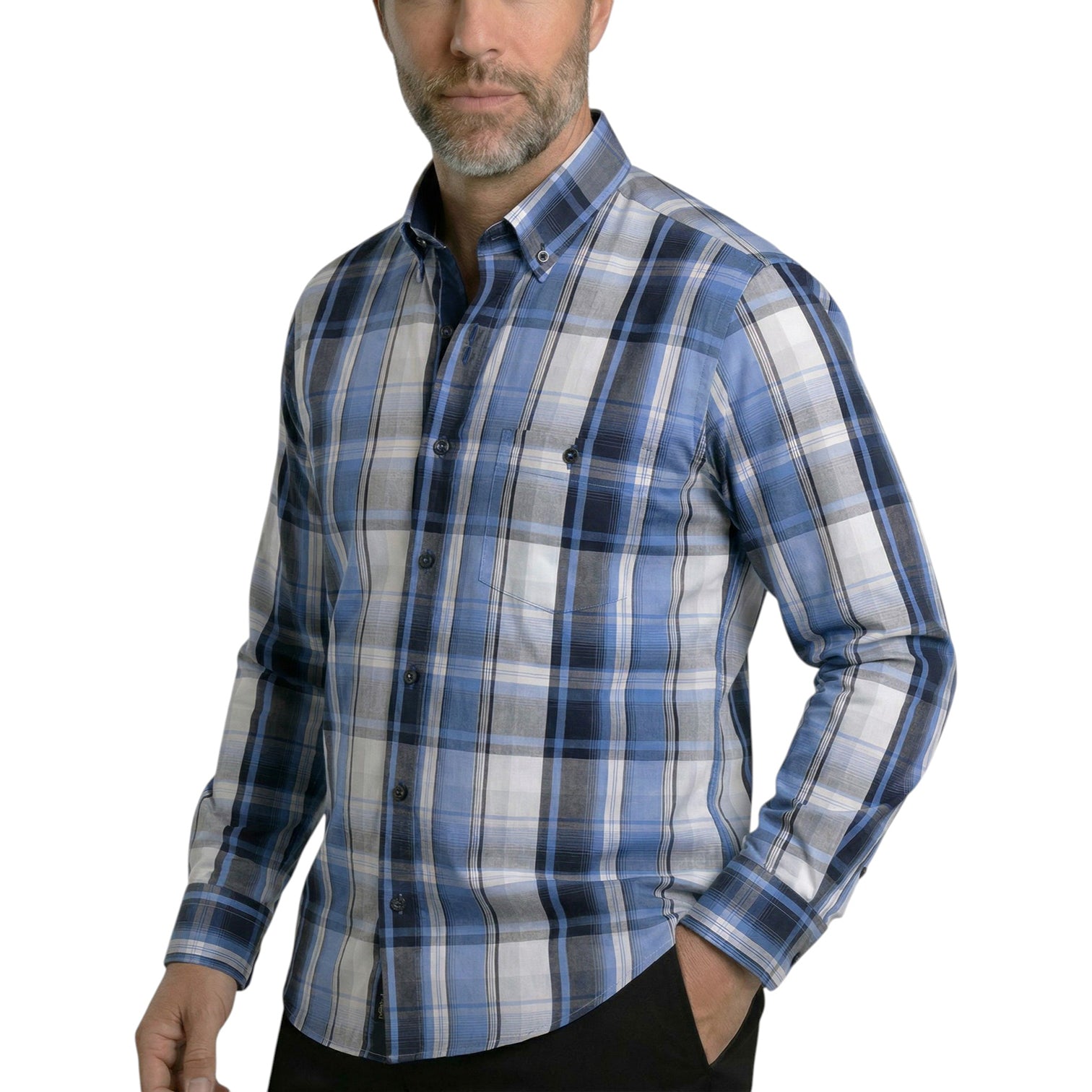 Chemise homme coupe droite à carreaux RENZO Emporio Balzani AG11EB1