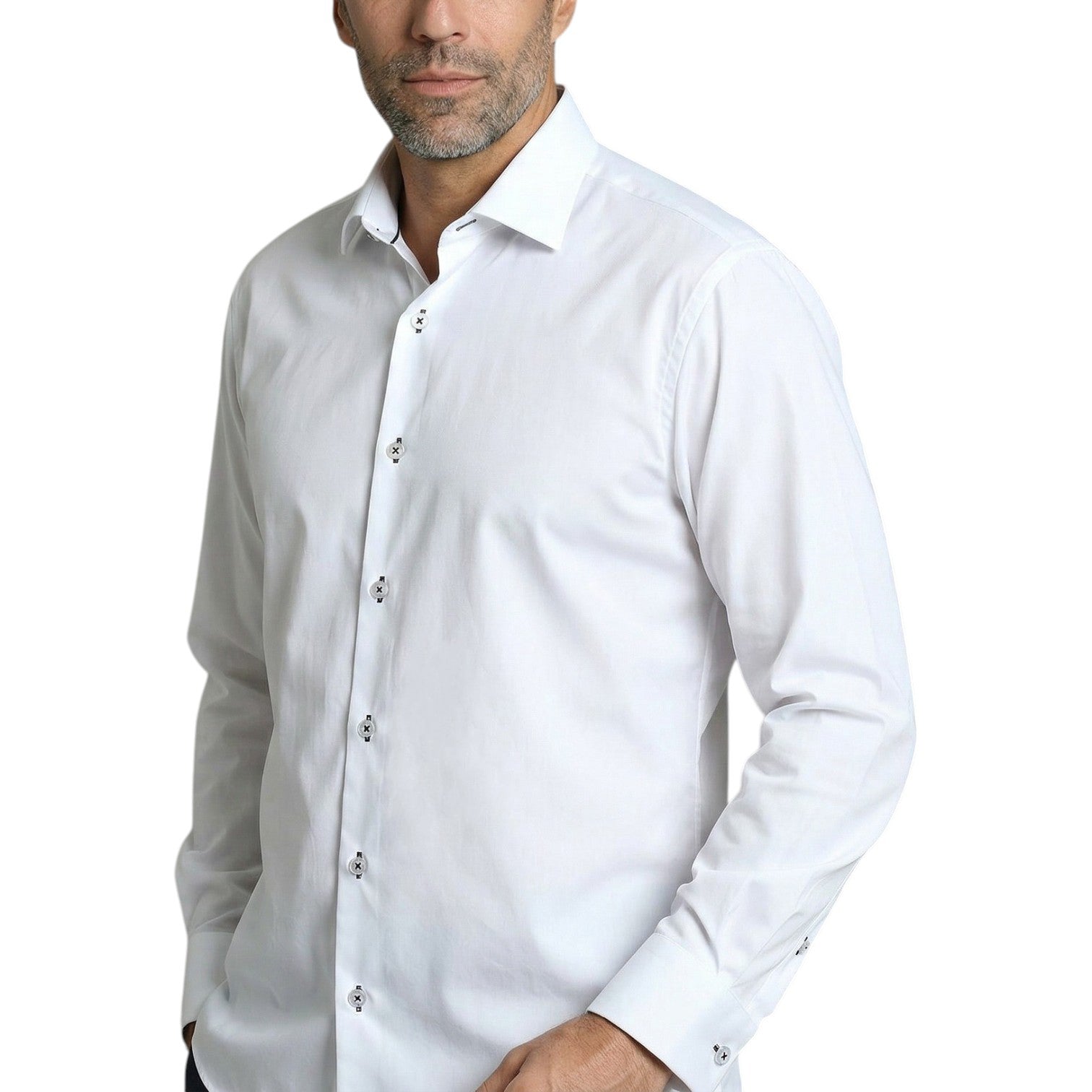 Chemise homme coupe droite blanche AMADEO Emporio Balzani AG1EB1
