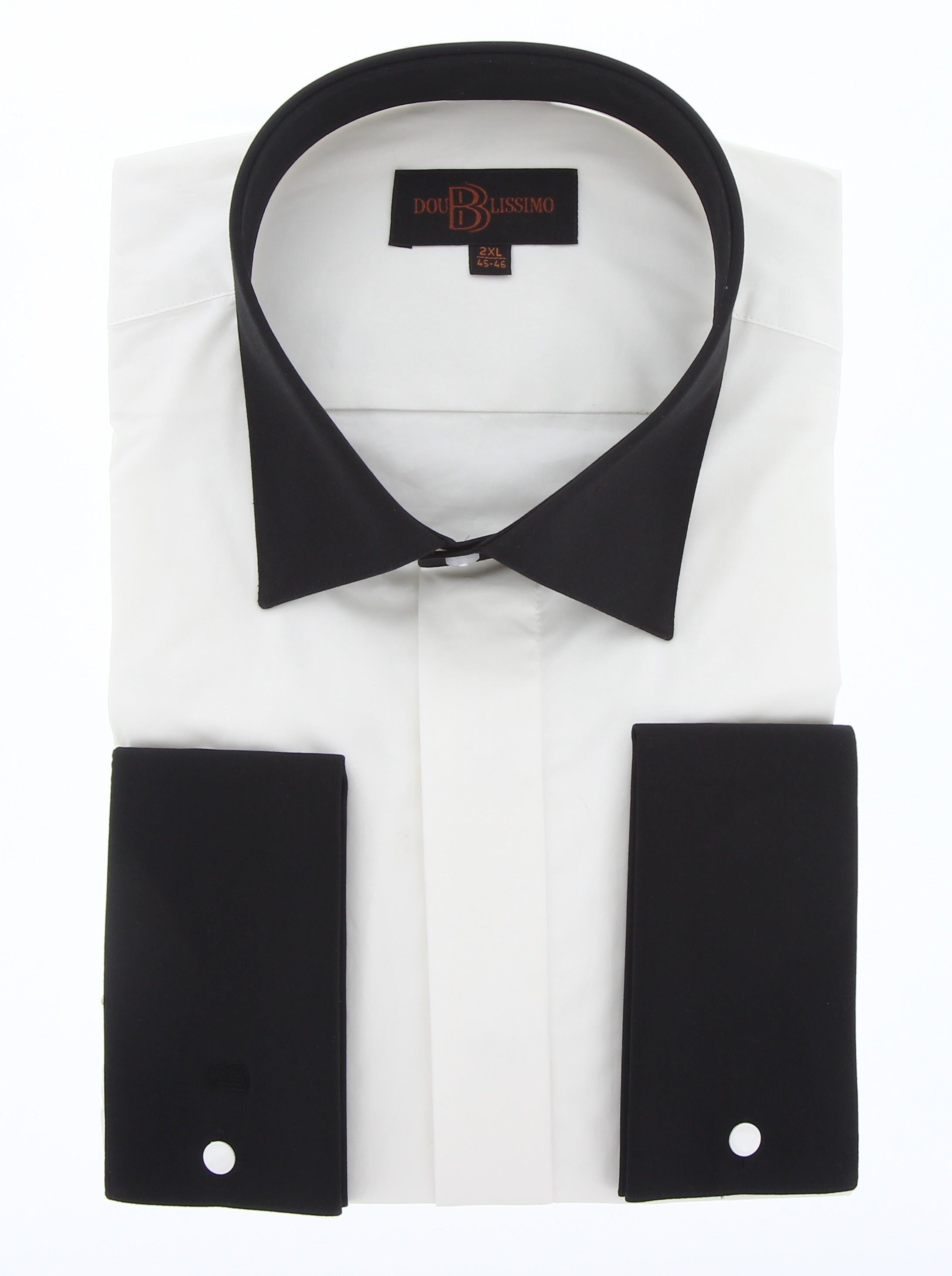 Chemise homme grande taille blanc cassé à poignets mousquetaire coupe large BIMONIO Doublissimo AG011DB2