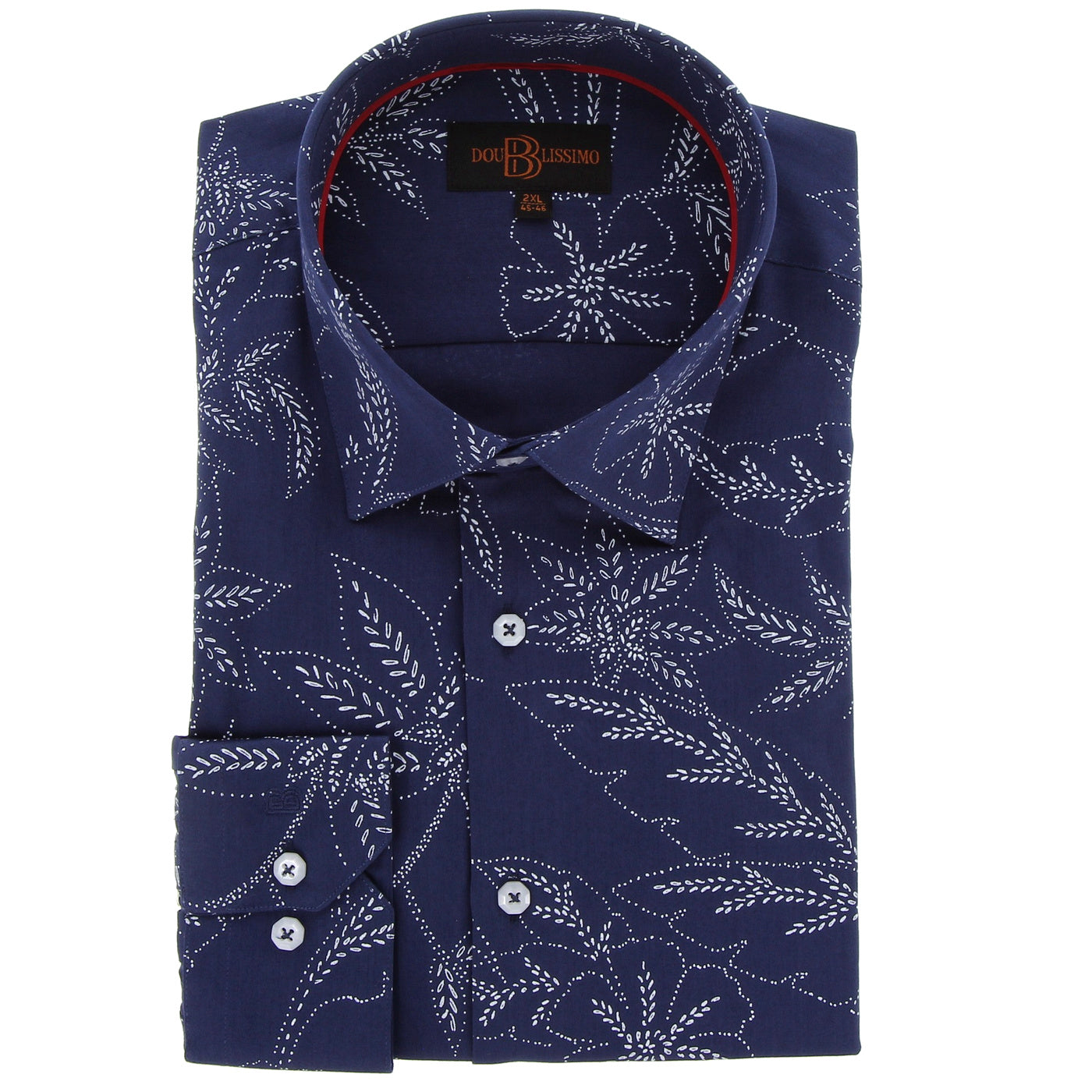 Chemise homme grande taille bleue à motif floral coupe confort VACANZA Doublissimo AG9DB1