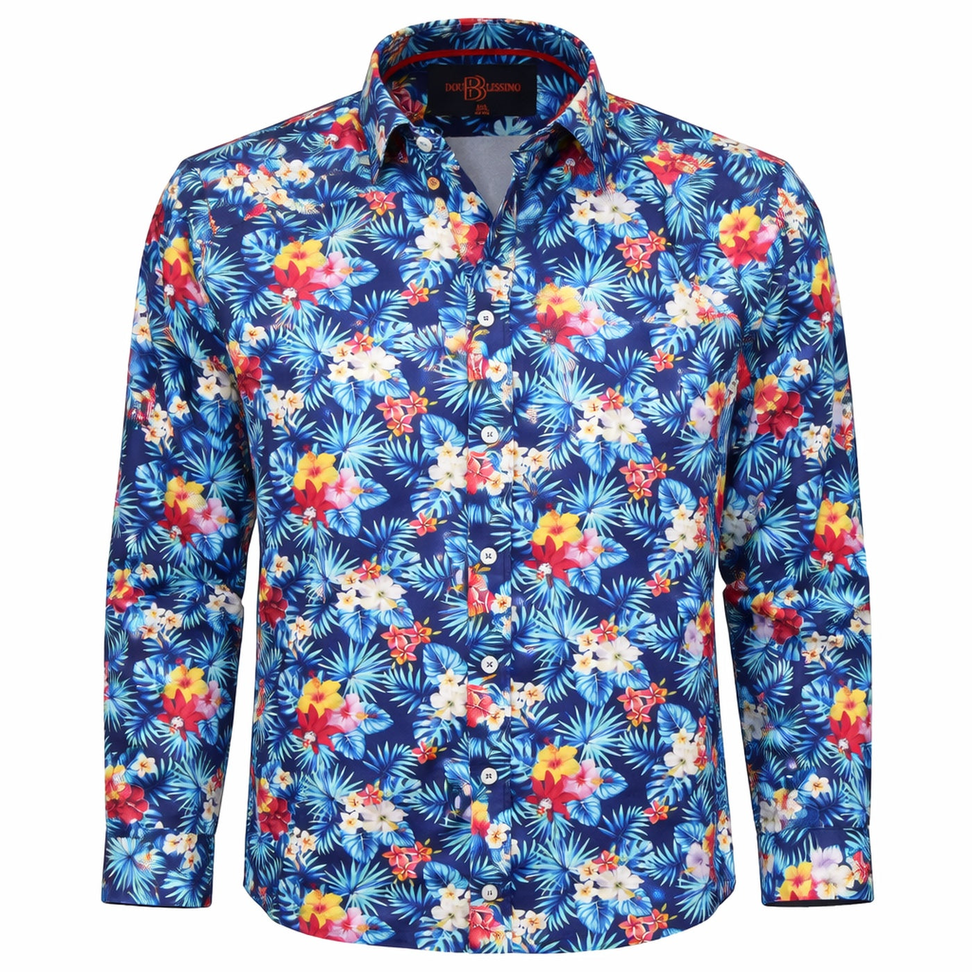 Chemise homme grande taille à motifs imprimé tropical multicolore coupe confort ISOLA Doublissimo AG10DB1.2
