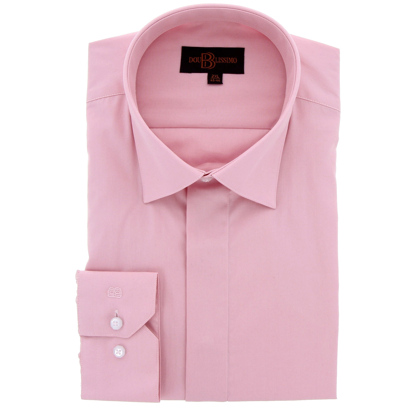 Chemise homme grande taille unie rose coupe confort NASCOSA Doublissimo AG13DB1