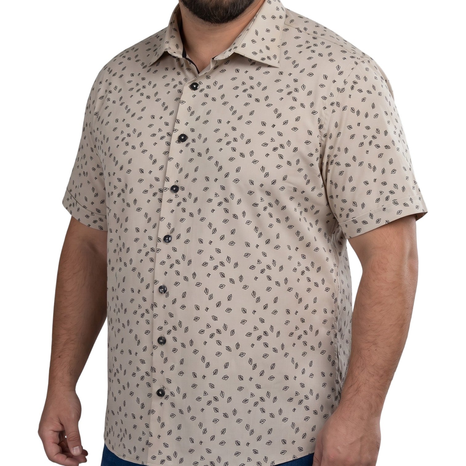 Chemisette homme grande taille à motifs coupe large CORTIFIO Doublissimo AG5DBMC1