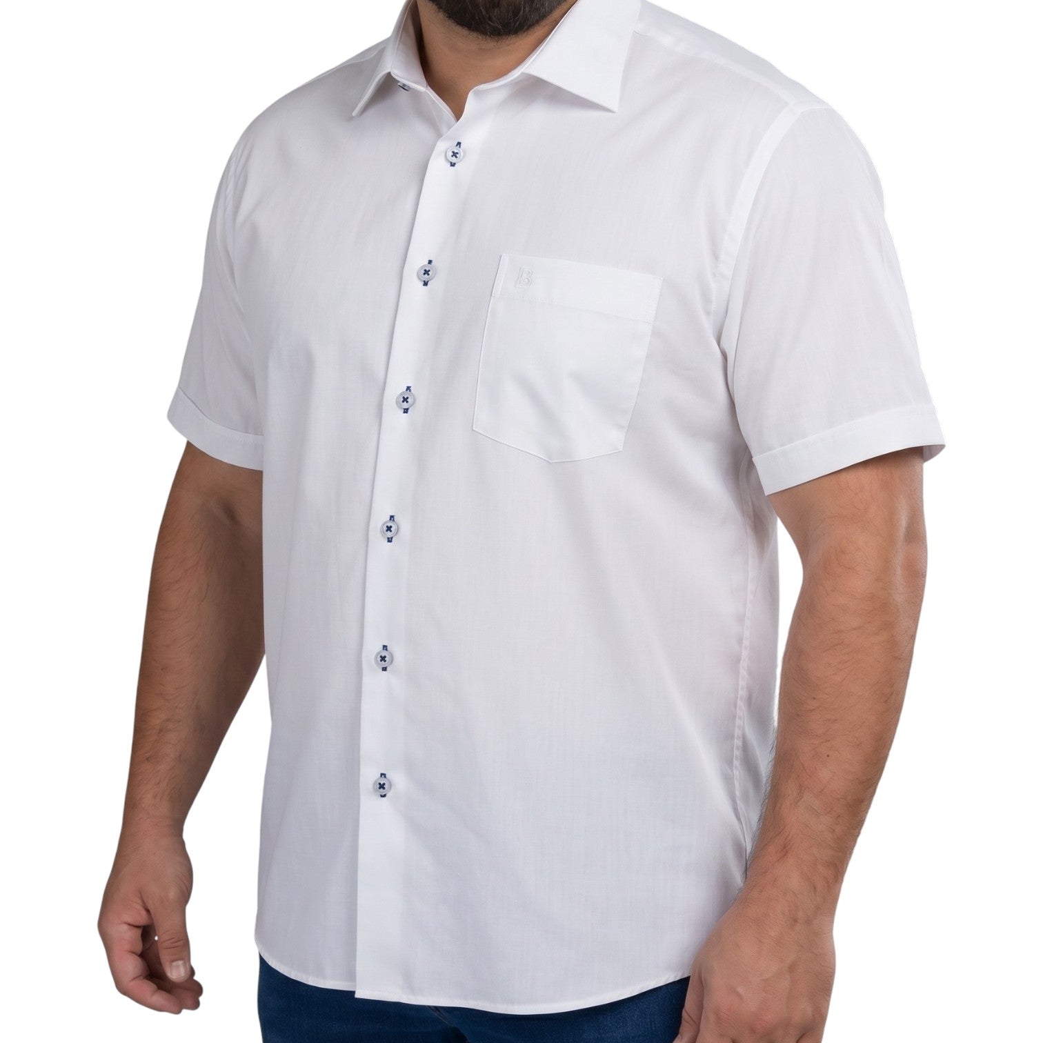 Chemisette homme grande taille unie coupe large CORSICO Doublissimo AG8DBMC1