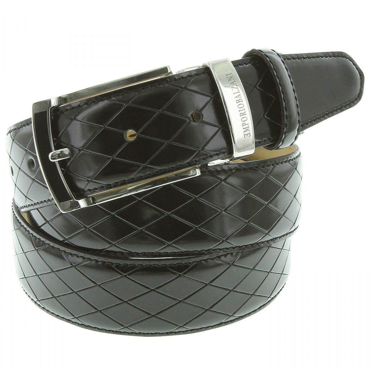 Ceinture en cuir LOSANGE Emporio balzani Q12033101-100 noir