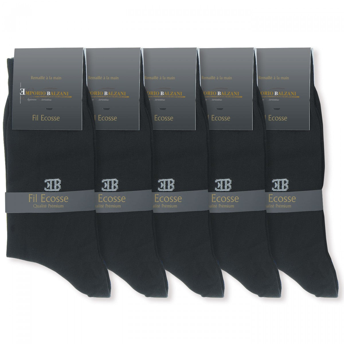 ChaussettesPACK 5 FIL D'ECOSSE Emporio balzani PK5-FILBLACK noir