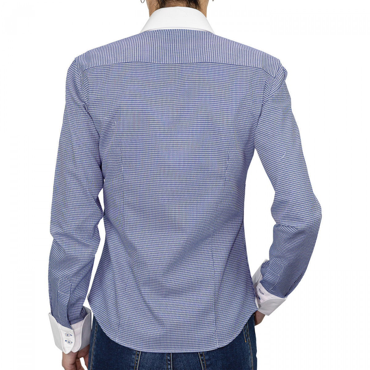 Chemise à col blanc bleu