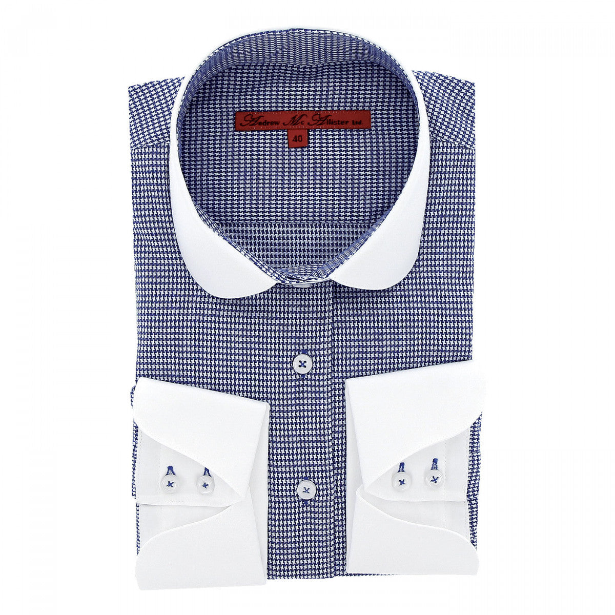 Chemise à col blanc bleu