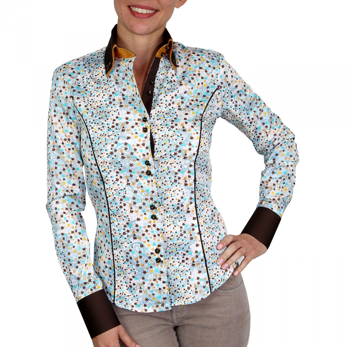 Chemise à Courdières GWENDY Andrew Mc Allister NF9AM1 marron