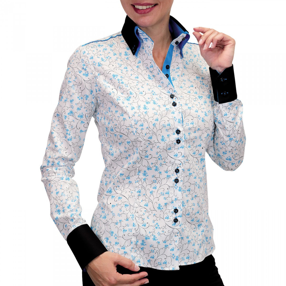 Chemise double boutonPENELOPE Andrew Mc Allister JF7AM1 blanc bleu